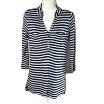 Liz Claiborne Collared Shirt Blouse ~ Sz S ~ 3/4 Sleeve ~ Black &amp; Gray ~... - £17.93 GBP