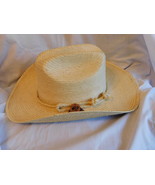 Michael Malone Straw Cowboy Hat Handmade 6 and 3/4 - £26.15 GBP