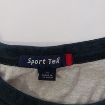 Sport-Tek NOMAD 615 Men's Gray & Black Cotton 3/4 Sleeve Reglan T-Shirt Size M image 3