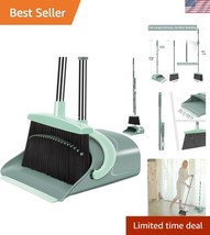 Upgrade Your Cleaning Routine: Adjustable Broom &amp; Dustpan Set in Jade Green - $709.91 MXN