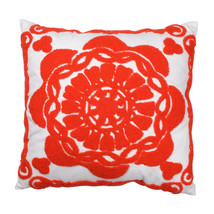 18X18&quot; Garnet Red Crest Embroidered Pillow - £34.68 GBP