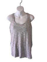 Lululemon Tank Top With Bra Women Size 8 Gray Sleeveless Round Neck Cross Back - £17.53 GBP