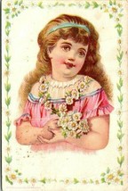 Trade Card The Great Atlantic And Pacific Tea Co - Smiling Child With Flowers - £4.39 GBP