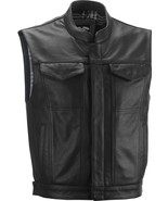 HIGHWAY 21 Magnum Leather Motorcycle Vest, Black, X-Large - $234.33 CAD