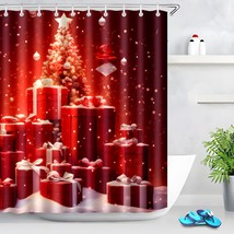 Christmas Tree Shower Curtain Winter Snow Xmas Pine Tree Kids Unique 60X72 Inch  - $11.99