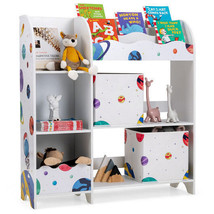 Kids Toy and Book Organizer Children Wooden Storage Cabinet with Storage... - $157.53