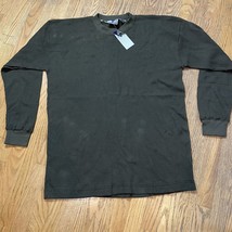 NWT Green XL Long Sleeve Thermal Waffle Knit 100% Cotton Shirt SAAD Y2K - $8.99