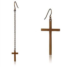 TK2815 - IP Coffee light Stainless Steel Earrings with No Stone - $30.99