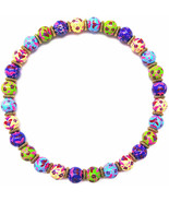 NEW ANGELA MOORE BEADED NECKLACE MULTICOLOR WITH FLOWERS - $49.99