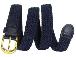 405 - NAVY LADIES NYLON BRAIDED STRETCH BELT 1&quot; WIDE ON SALE &amp; SIZES TO ... - £9.37 GBP