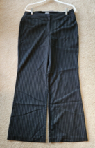 CHICOS Sz 2 (Reg 12) Dress Pants Slacks Women Pinstripe Straight Wide Trouser - £13.93 GBP