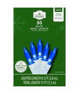 HOLIDAY TIME 72-340C 50CT BLUE MINI LED 9.5&#39; WHITE WIRE - NEW! - $4.78 CAD