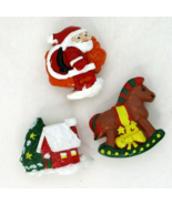 Ugly Christmas Sweater 3 BUTTON COVERS Vintage Holiday Cardigan Accessories - $112.52 MXN