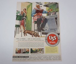 USS United States Steel Dog Dachshund Magazine Ad Print Design Advertising - £27.05 GBP