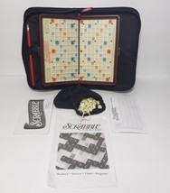 Scrabble Travel Edition Folio Zipper Case Crossword Game Portable Complete  - £19.10 GBP