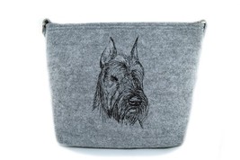 Schnauzer 2, Felt, gray bag, Shoulder bag with dog, Handbag, Pouch, High... - $39.99