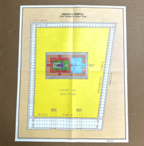 1983 The Standard Publishing, Herod&#39;s Temple Map + Bible Library, 22x27 ... - $25.00