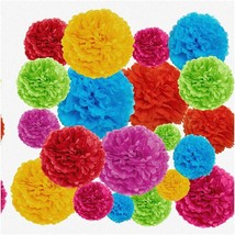 Rainbow Pompom Fiesta - 20-Piece Party Decoration Kit for Birthdays, Showers, We - $30.68