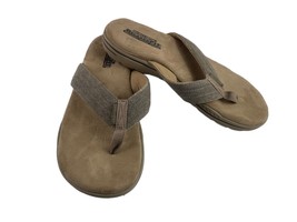 Skechers Mens Shoe Gray 11 M Leather Evented-Rosen Relaxed Fit Toe Thong Sandals - £29.92 GBP