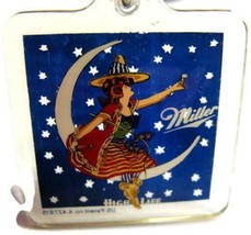 Miller High Life Key Chain Acrylic Advertise Moon Stars Witch Car Truck Auto Vtg - £15.55 GBP