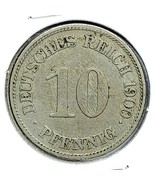 1900 E German Empire 10 Pfennig Coin - $56.26 MXN