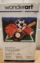 WonderArt Latch Hook Kit Sports 20&quot; x 27&quot; Football Baseball Basketball Soccer  - £11.42 GBP