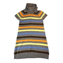 Takeout Girls XL Grey Short Sleeve Mock Neck Striped Sweater Dress - $10.39