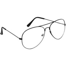 Retro Black Spectacle Frame Aviator Sunglasses For Men And Women (Transparent/Cl - £3.92 GBP