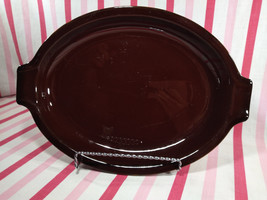 Wonderful Vintage 70&#39;s Hall China Brown Glaze Pottery Baker &amp; Platter # 2185 USA - £22.02 GBP