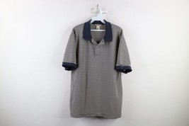 Vintage LL Bean Mens Large Distressed Striped Double L Knit Collared Polo Shirt - £27.21 GBP