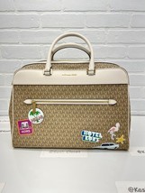 Michael Kors Weekender Travel Bag Top Zip Large Jet Set Girls Travel Light Cream - £199.03 GBP