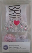 Wilton Bridal Bachelorette Party Kit Sash Tiara Veil Buttons Bride-To-Be... - $17.72