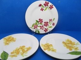 Home Studio &quot;Garden Bouquet&quot; Set Of 3 Floral 9&quot; Embossed Salad Plates RE... - £7.85 GBP