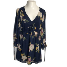 Xhilaration Super Cute Dress ~ Sz S ~ Blue ~ Floral ~ Above Knee ~ Long Sleeve - £13.41 GBP