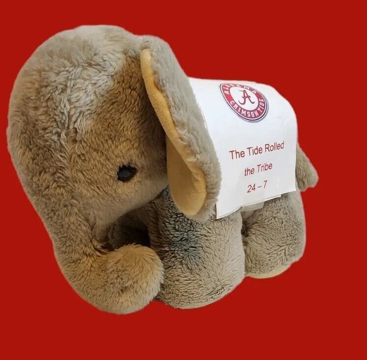 Vintage California Stuffed Toys Gray Plush Elephant Animal EUC Handmade Alabama - £13.71 GBP