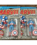 Lot of 2 Marvel CAPTAIN AMERICA Action Figure MOC NEW 1990 w/ Sheild Lau... - $40.32 CAD