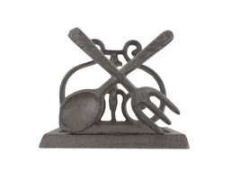 [Pack Of 2] Cast Iron Fork and Spoon Kitchen Napkin Holder 5&quot;&quot; - £54.96 GBP