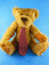 Dakin Teddy Bear Applause Plush Fully jointed Vintage Golden Brown with tie 14&quot; - £21.79 GBP