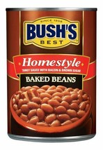 12 X Bush&#39;s Homestyle Tangy Sauce Baked Beans , Bacon &amp; Brown Sugar 398m... - £48.92 GBP