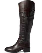Franco Sarto L-Colttall Women&#39;s Knee High Boots Woven Brown Leather sz 8... - $59.35