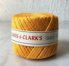 Vintage Coats &amp; Clark&#39;s Pearl Cotton Crochet Thread Size 5 - Gold 50 Yards - £7.06 GBP