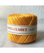 Vintage Coats &amp; Clark&#39;s Pearl Cotton Crochet Thread Size 5 - Gold 50 Yards - $178.56 MXN