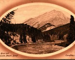 Spray Fiume E Cascade Montante Banff Alberta Canada 1910s DB Cartolina - $19.33