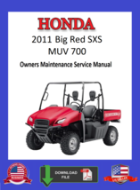 2011 Honda Big Red 700 MUV SXS Owners / Maintenance Manual - £10.19 GBP