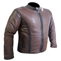  Solid Genuine Cowhide Leather Classic Motorcycle Jacket Waxed Biker Gear - £160.25 GBP
