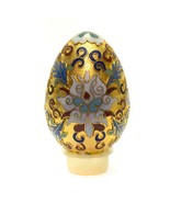 Vintage Solid Brass Cloisonne Enamel Colorful Flowers Hand Painted  Egg ... - £9.47 GBP