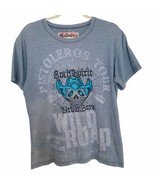 Kaporal Blue Wash Embroidered Cowboy Skull Urban Boyz Tee X Large - $32.73
