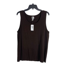 Chicos Womens Sweater Adult Size 3=XL Brown Tank Sleeveless Norm Core NEW - $26.27