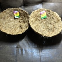 2  14” Round Hanging Basket Coco Liner Coconut Fiber Replacement Flower ... - £4.63 GBP
