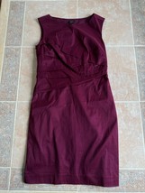 Ann Taylor  burgundy dress front pleats Dress size 6 - £42.23 GBP